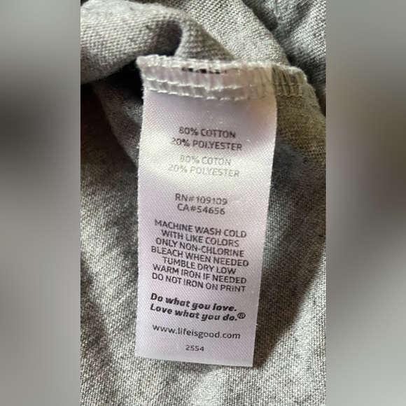 Life is Good women’s size XXL crusher grey short sleeve t-shirt flower quote - Picture 4 of 7